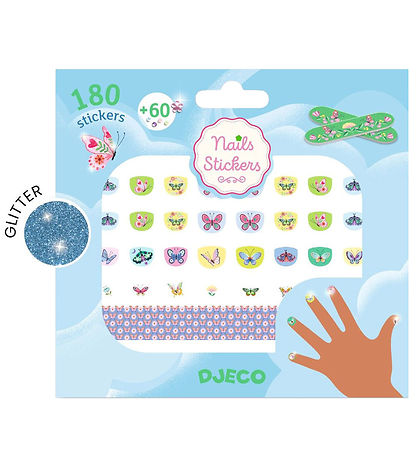 Djeco Klistermærker - 160 stk - Neglestickers - Glimmer Sommerfu