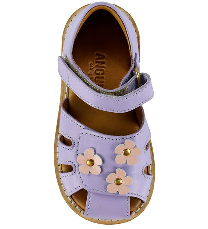 Angulus Prewalker Sandals - Purple w. Flowers