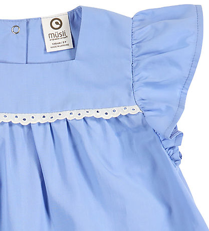 Müsli Top - Poplin Frill - Shell Blue