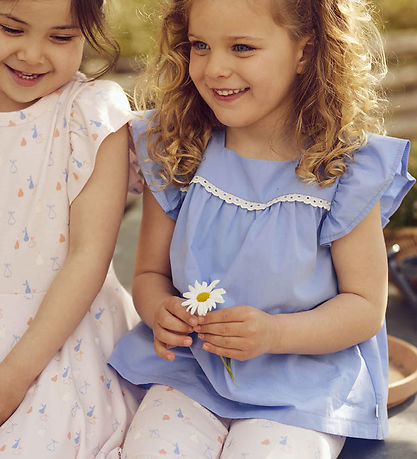 Müsli Top - Poplin Frill - Shell Blue