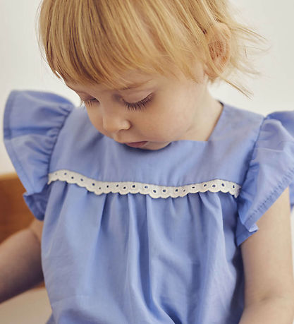 Müsli Top - Poplin Frill - Shell Blue