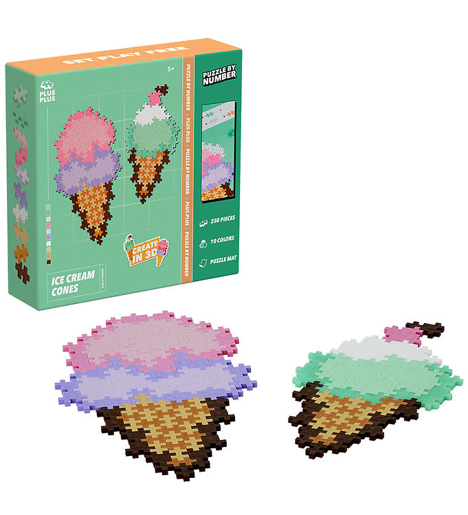 Plus-Plus Puzzle By Number - 250 stk. - Ice Cream Cones