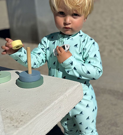 Petit Crabe Badeheldragt - Lou Basic - UPF 50+ - Aqua/Boat