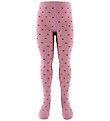 Fuzzies Tights - Rose/Burgundy w. Dots