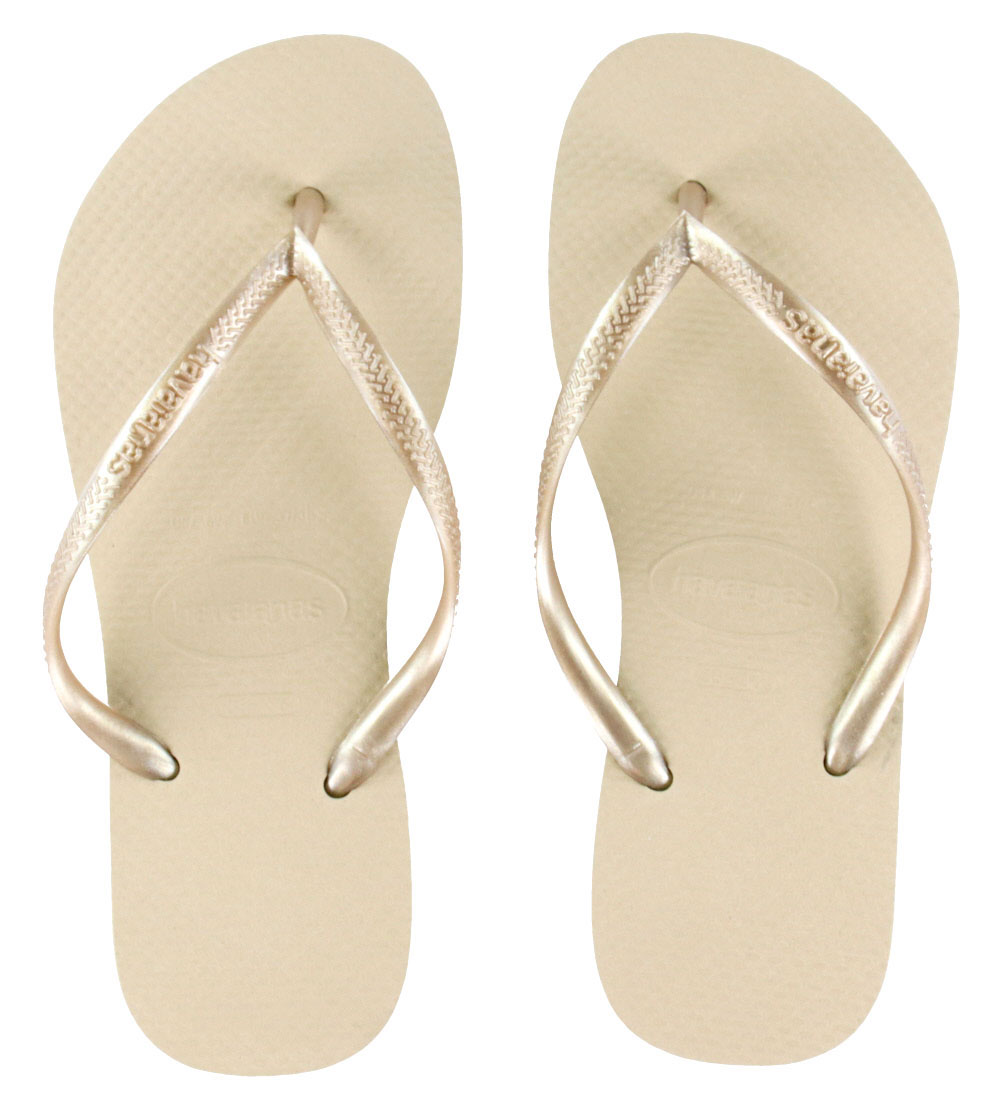 Havaianas Flip Flops - Slim - Sand Grey/Gold - Havaianas - 41/42 - Flip Flops