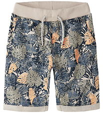 Name It Sweatshorts - NkmVermo - Chateau Gray/Leafs