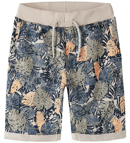 Name It Sweatshorts - NkmVermo - Chateau Gray/Leafs