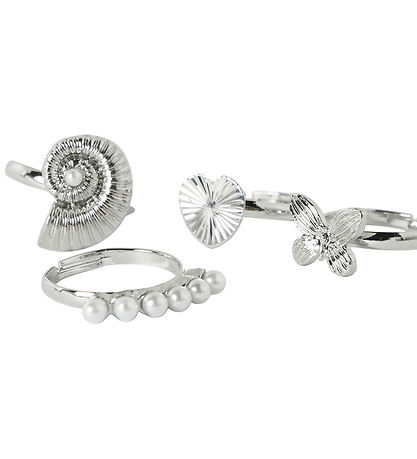 Name It Ring - 4-pak - NkfAcc-Kida - Sølv