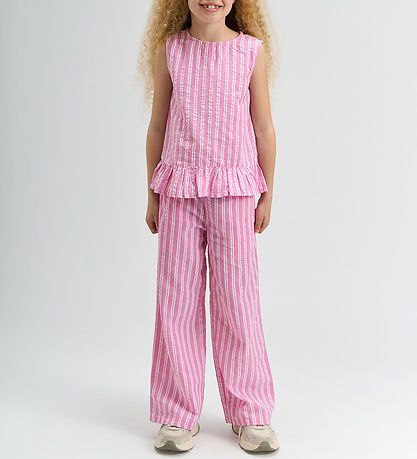 The New Bukser - TnShirley - Carmine Rose Striped