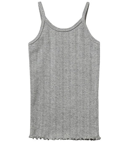 Sofie Schnoor Top - Noos - FaunaSK - Gråmeleret m. Hulmønster