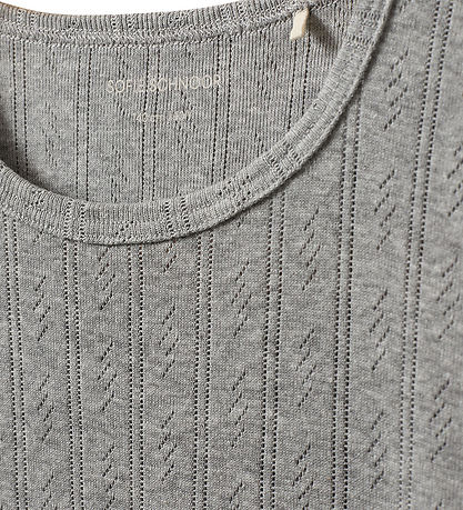 Sofie Schnoor T-shirt - Noos - PiperSY - Gråmeleret m. Hulmønste