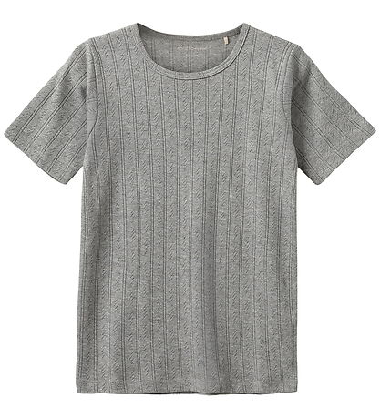 Sofie Schnoor T-shirt - Noos - PiperSY - Gråmeleret m. Hulmønste