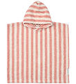 Liewood Badeponcho - Terry - Coral blush/Creme de la creme strip