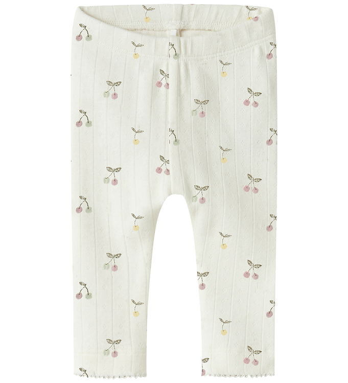 Name It Ficherry Cloud Dancer - Leggings - Grøn/Hvid - 74