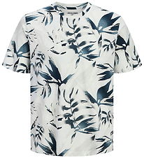 Jack & Jones T-shirt - JjhOnolulu - AOP - Cloud Dancer