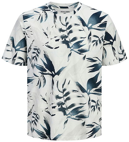 Jack & Jones T-shirt - JjhOnolulu - AOP - Cloud Dancer
