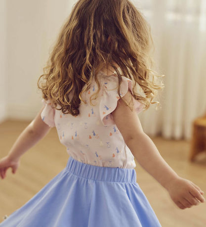 Müsli T-shirt - Rib - Picnic Frill - Primrose/Shell Blue/Tofu