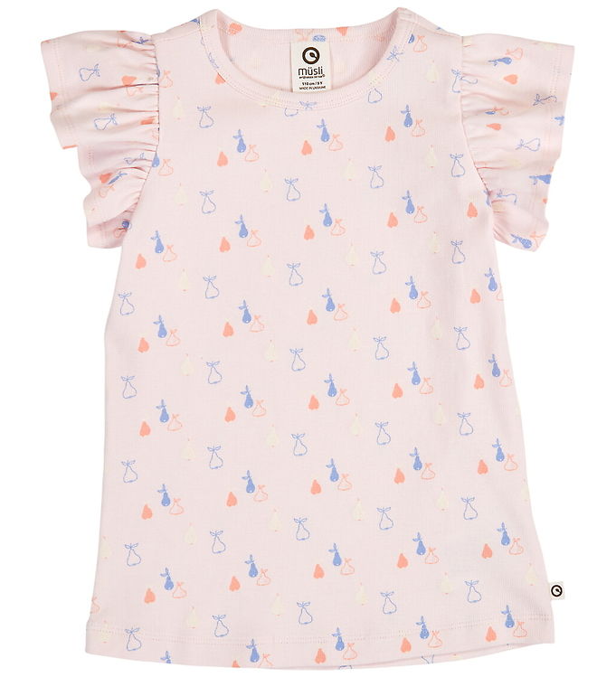Müsli T-shirt - Rib - Picnic Frill - Primrose/Shell Blue/Tofu