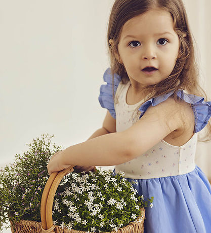 Müsli Kjole - Spring Frill Bubble - Tofu/Nectar/Shell Blue