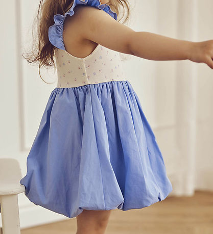 Müsli Kjole - Spring Frill Bubble - Tofu/Nectar/Shell Blue