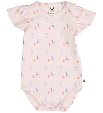 Müsli Body k/æ - Rib - Picnic Frill - Primrose/Shell Blue/Tofu