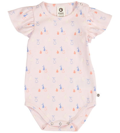 Müsli Body k/æ - Rib - Picnic Frill - Primrose/Shell Blue/Tofu