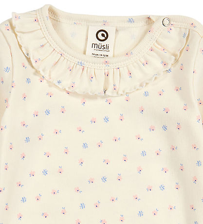 Müsli Body l/æ - Rib - Spring Frill - Tofu/Nectar/Shell Blue