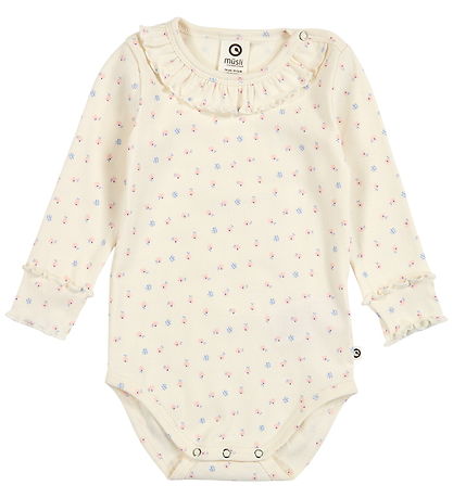 Müsli Body l/æ - Rib - Spring Frill - Tofu/Nectar/Shell Blue