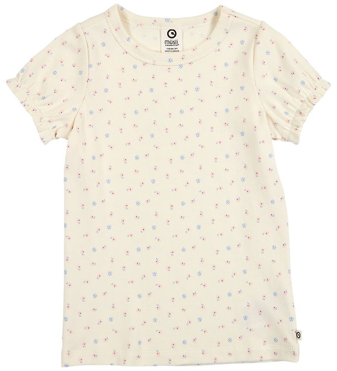 Müsli T-shirt - Rib - Spring Puff - Tofu/Nectar/Shell Blue