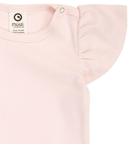 Müsli Body k/æ - Rib - Cozy Me Frill - Primrose