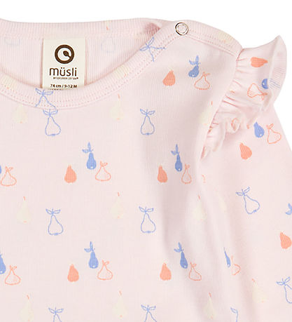 Müsli Body l/æ - Rib - Picnic Frill - Primrose/Shell Blue/Tofu