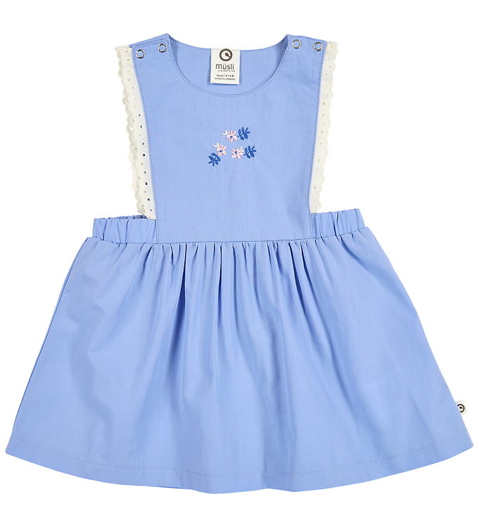 Müsli Kjole - Spring Pinafore - Shell Blue billede