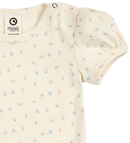 Müsli Body k/æ - Rib - Spring Puff - Tofu/Nectar/Shell Blue