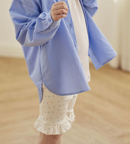 Müsli Cykelshorts - Rib - Spring Frill - Tofu/Nectar/Shell Blue