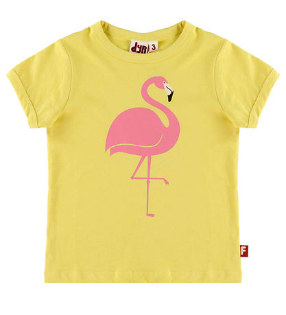 DYR-Cph T-shirt - Dyrhide - Faded Yellow Flamingo