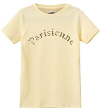 Sofie Schnoor T-shirt - Rib - AstaKB - Butter Yellow m. Paillett