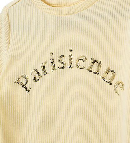 Sofie Schnoor T-shirt - Rib - AstaKB - Butter Yellow m. Paillett