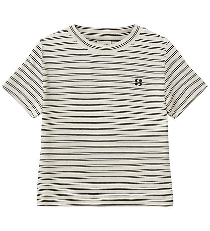 Sofie Schnoor T-shirt - LunaSY - Off White/Sortstribet