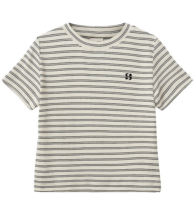 Sofie Schnoor T-shirt - LunaSY - Off White/Sortstribet
