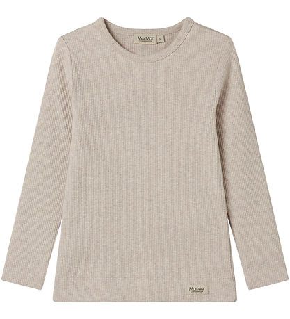 MarMar Bluse - Rib - Bomuld/Modal - Light Beige Melange
