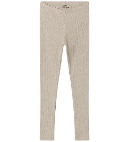 MarMar Leggings - Rib - Bomuld/Modal - Light Beige Melange