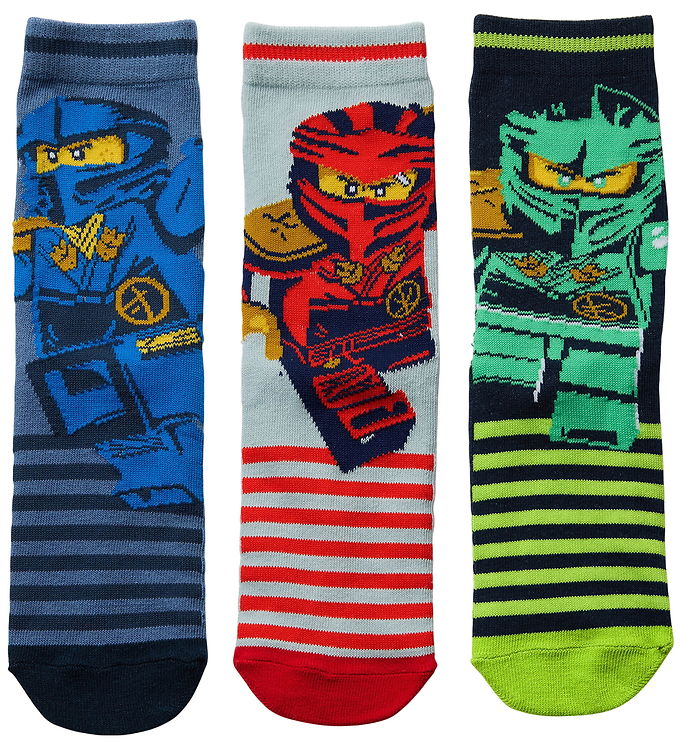 LEGO® Ninjago Strømper - 3-pak - Blå/Rød/Grøn