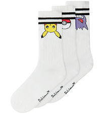 Name It Strømper - Pokémon - 3-pak  - NkmMorten - Bright White