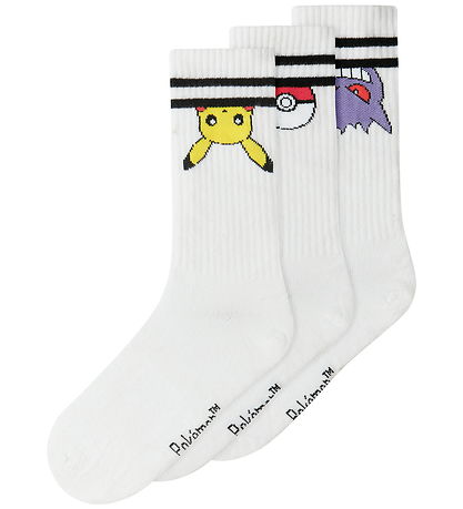 Name It Strømper - Pokémon - 3-pak  - NkmMorten - Bright White