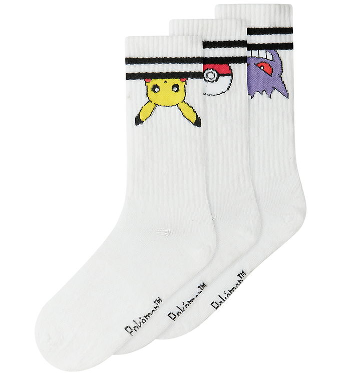 Name It Strømper - Pokémon - 3-pak - NkmMorten - Bright White