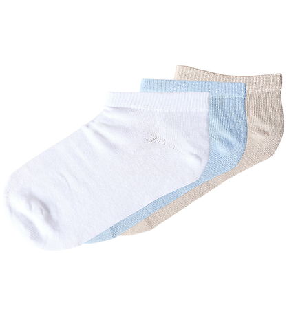 Name It Ankelstrømper - 3-pak - NmmVilum - Bright White/Blue Fog