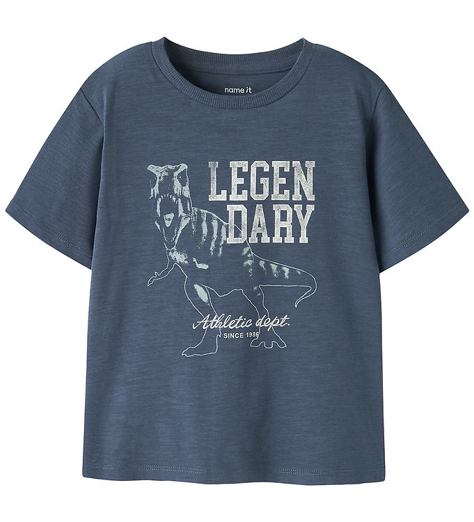 Name It T-shirt - NmmFeath - Dino - Vintage Indigo