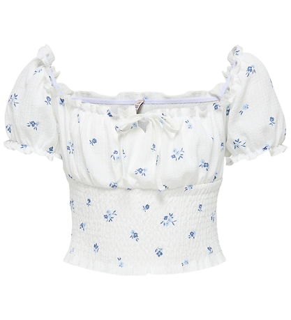 Kids Only Top - KogHillary - Cloud Dancer/Blue Flowers