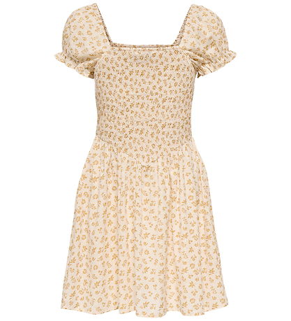 Kids Only Kjole k/æ - KogEril - Cloud Dancer/Orange Flower