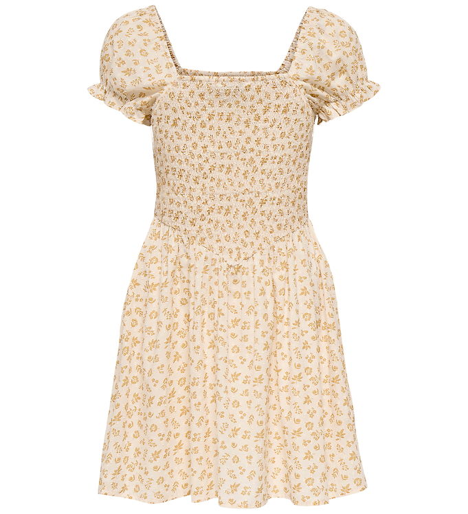 Kids Only Kjole k/æ - KogEril - Cloud Dancer/Orange Flower